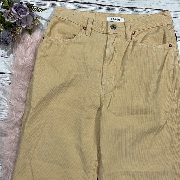 NWT Re/done 70's Ultra High Rise Birch Corduroy Wide Leg Pants - Picture 7 of 12